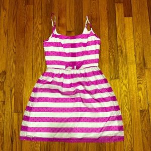 Lily Pulitzer Antonia Purple- striped A-line with Bow